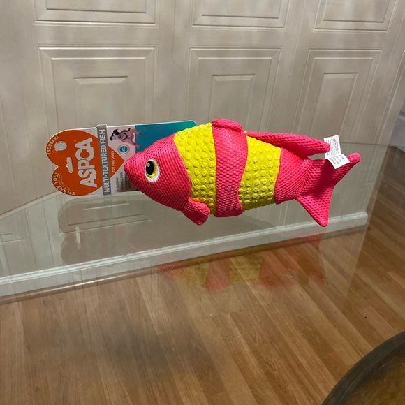 ASPCA Multi-Textured Fish Clinker & Squeaky Dog Toy 12” - Picture 3 of 6